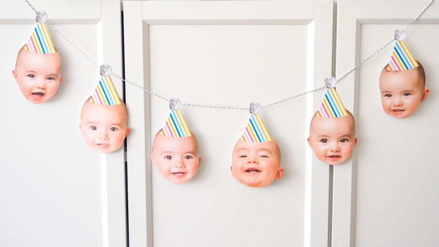 Personalised Banner- Stripe Silver