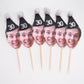 Personalised Face Cupcake Topper - Black & Silver
