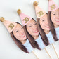 Personalised Face Cupcake Topper - Pink & Gold