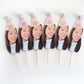 Personalised Face Cupcake Topper - Pink & Silver