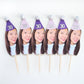 Personalised Face Cupcake Topper - Purple & Silver